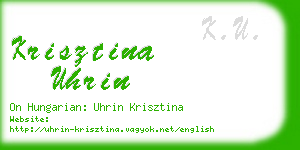 krisztina uhrin business card